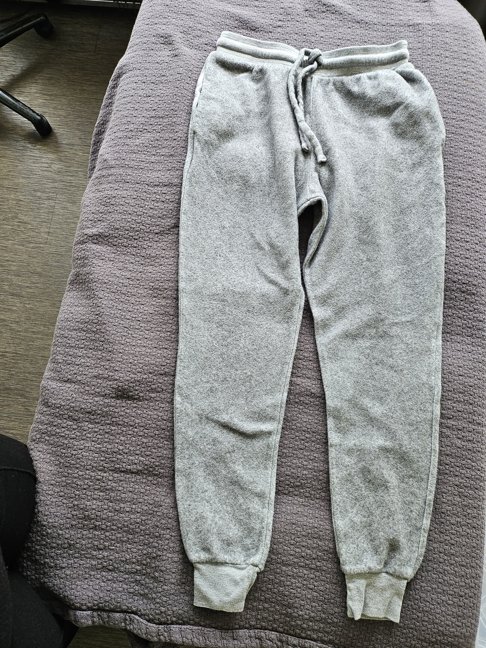 Gray Knit Drawstring Jogger Sweatpants